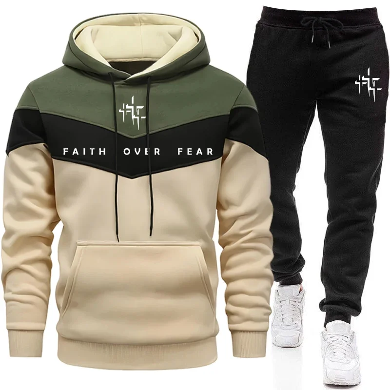 Mens Fashion Suits - Faith Over Fear trainingspak voor heren,