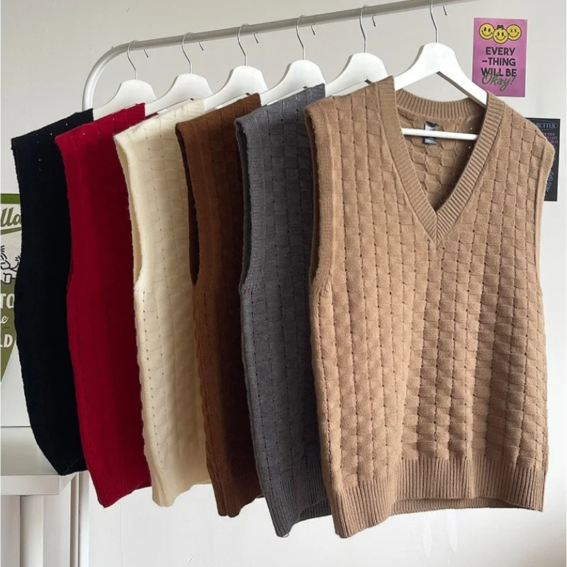 Men'S Fashion V Neck Sweater - Heren trui vest herfst basic tops