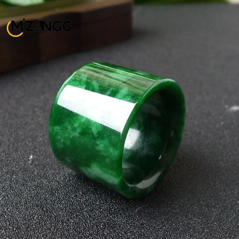 Men Fashion Rave - Natuurlijke Myanmar Jadeiet Ring Chinese Carving