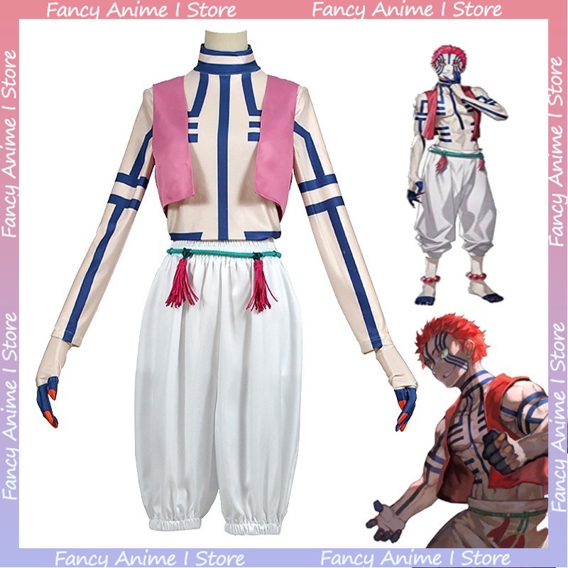 Men Fashion Rave - Anime Akaza Cosplay Kostuum Knap Volwassen
