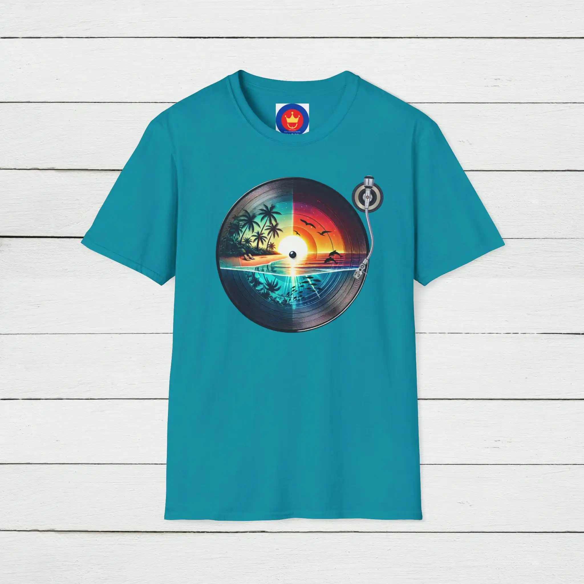 Men'S Fashion 70S - Retro strand vinyl T-shirt vintage kustmuziek