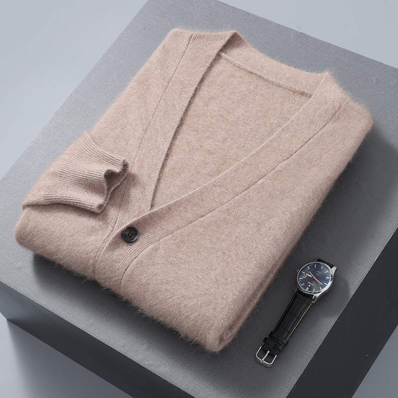 Men'S Fashion V Neck Sweater - Heren Vest Trui Nerts Fluwelen Trui