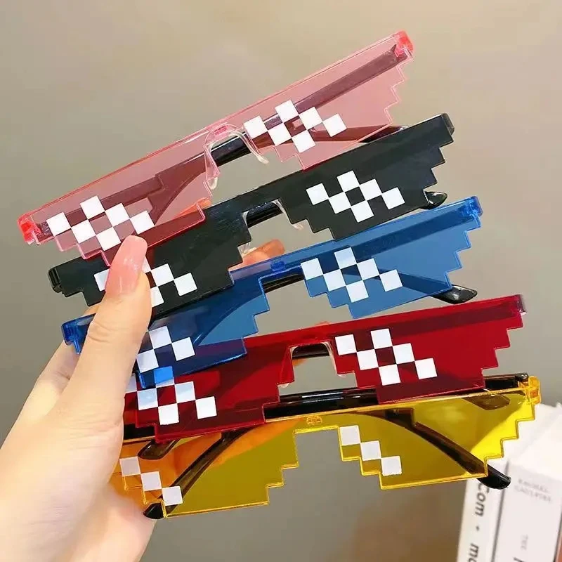 Men'S Fashion For Wedding - Nieuwe grappige eigenzinnige damesbril veelkleurige pixel
