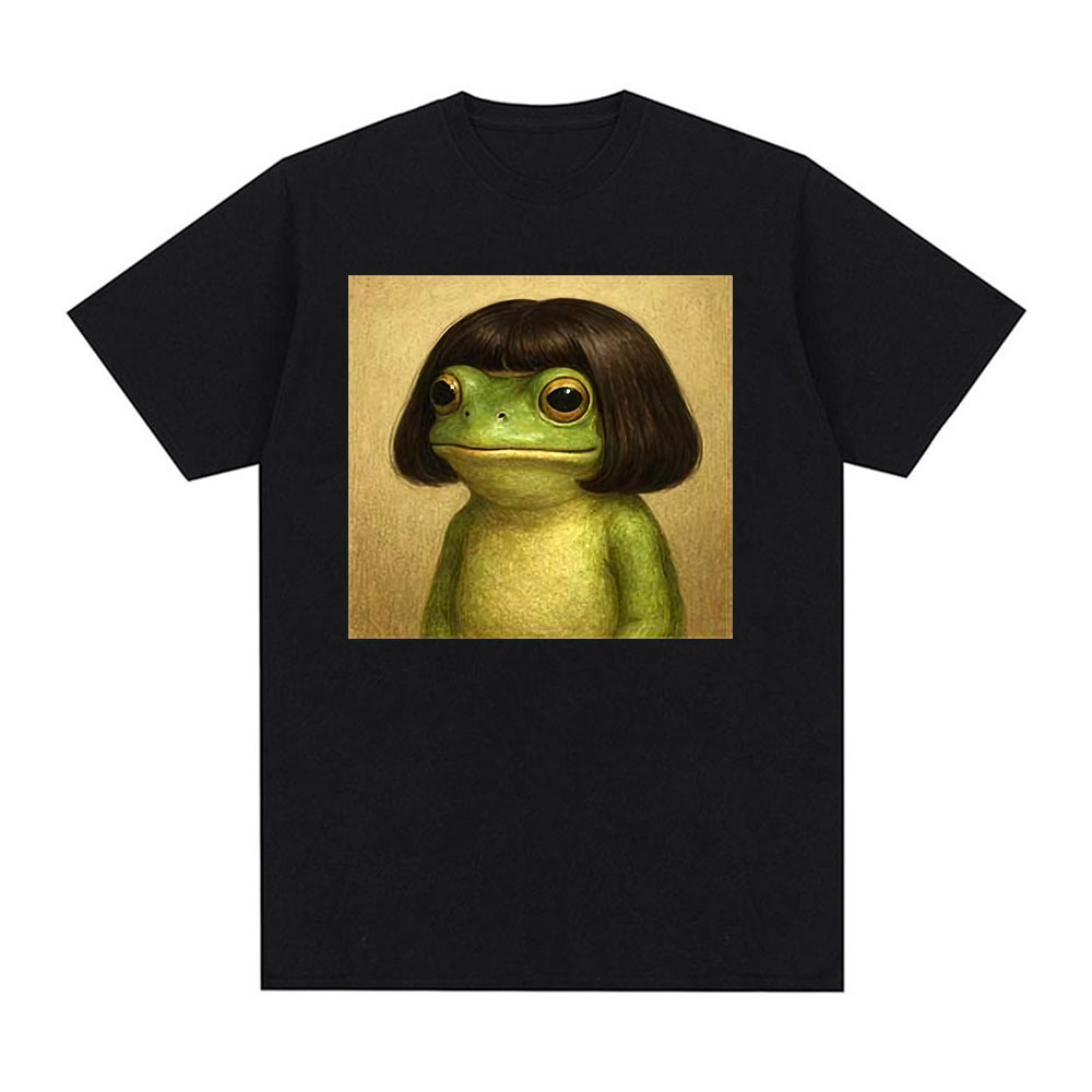 Men'S Fashion Haircuts - Grappige Kikkergezicht met Bob-kapsel Meme T-shirt