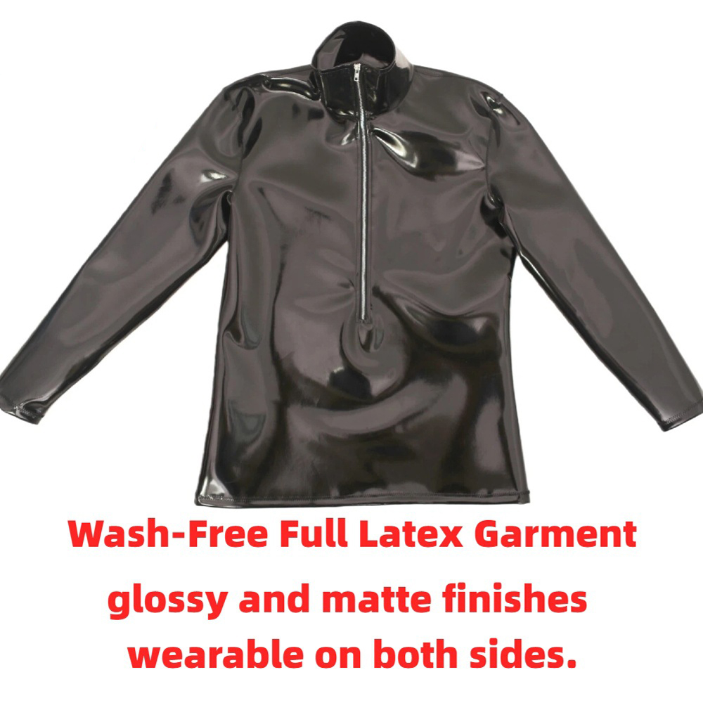Men'S Fashion 2025 - Sexy Heren PVC Glanzend Glanzend T-shirt
