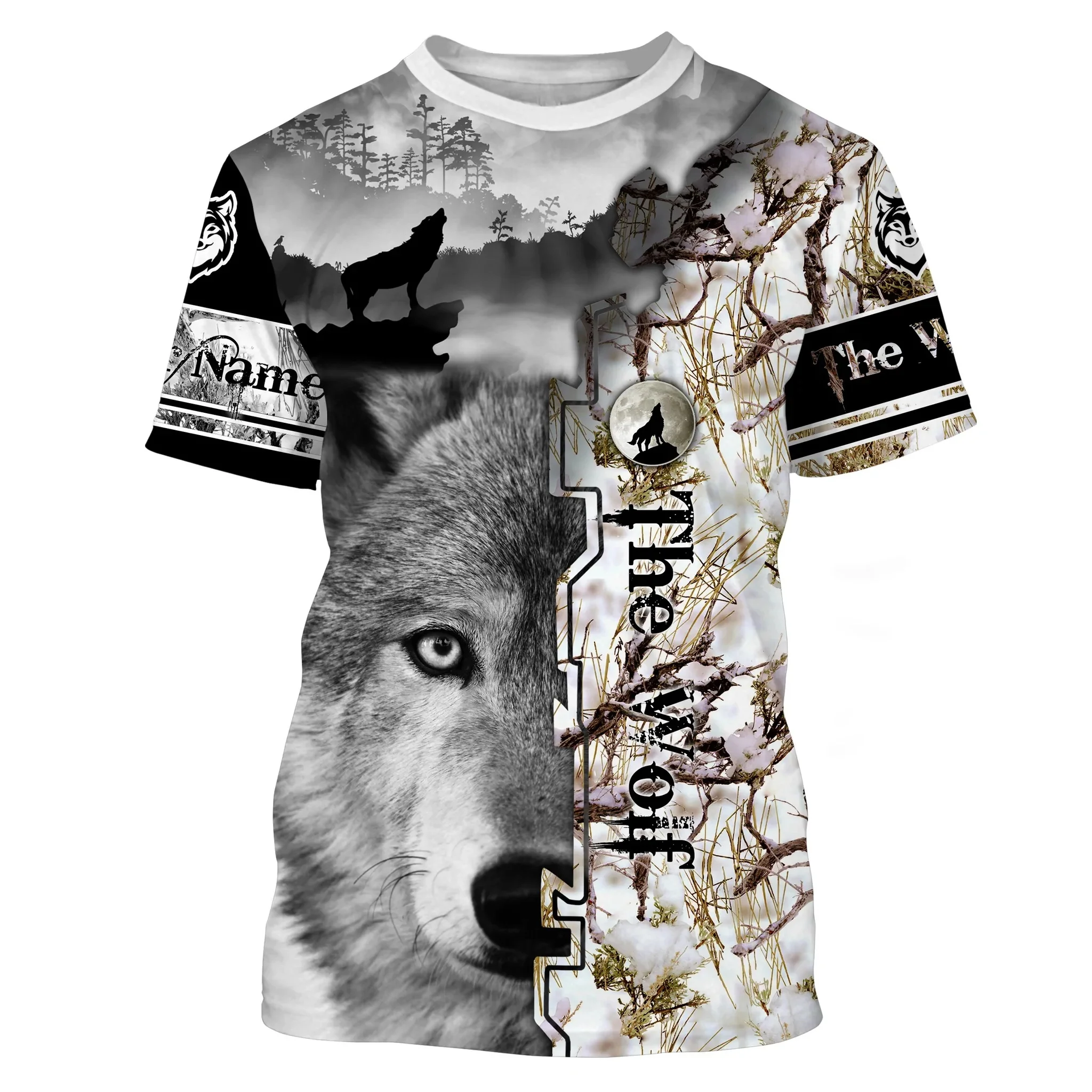Men'S Fashion Names - Gepersonaliseerde Naam Wolf/Herten Jacht 3D Over