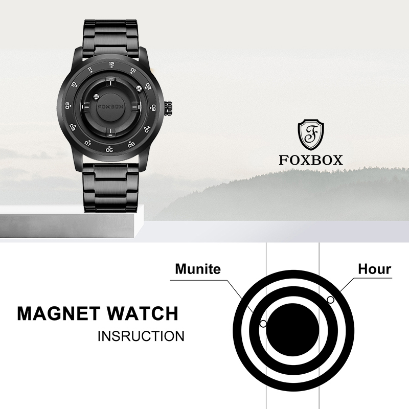Mens Fashion Watch - LIGE FOXBOX Mode Mannen Magnetisch Horloge