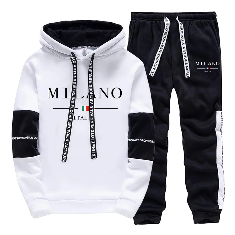 Mens Fashion Suits - Heren Set/Hoodie/Broek Italië Trendy Hoodie Sportkleding