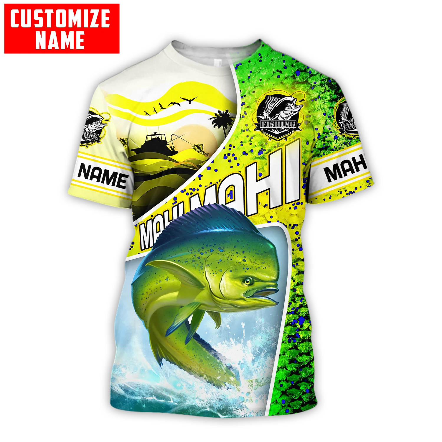 Men'S Fashion Names - Custom Naam Mahi-Mahi Vissen Schalen 3D