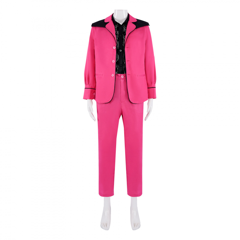 Jacket Mens Fashion - Film Elvis Presley-kostuum Roze Lacket Zwart