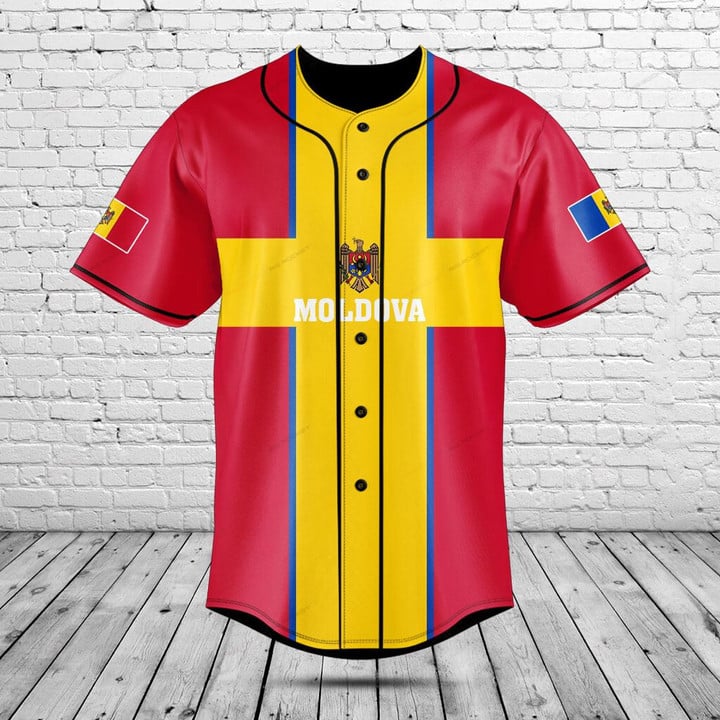 Men'S Fashion Names - Aangepaste naam Moldavië vlag grafische knopoverhemd