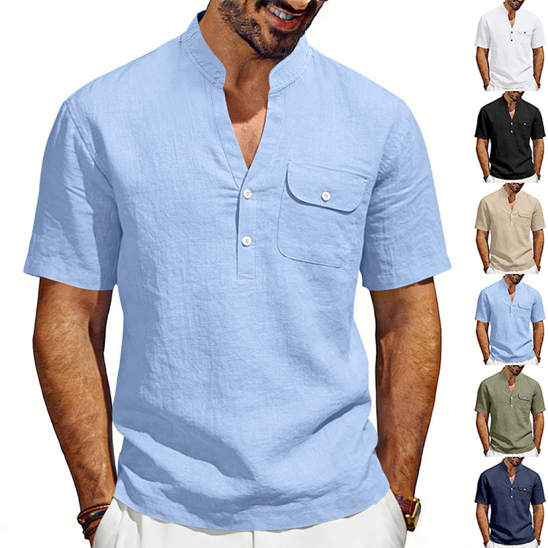 Linen Shirt Summer - Cross-border zomerlinnen losse heren eenvoudige lichte