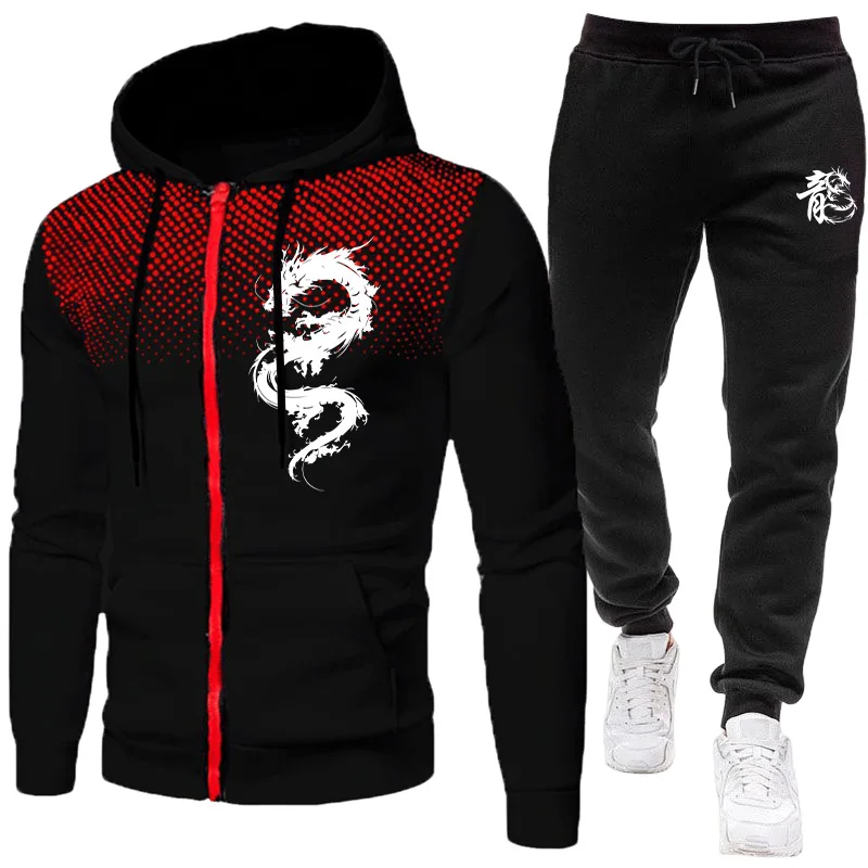 Mens Fashion Suits - Heren Paris Dragon Pattern Fashion Print