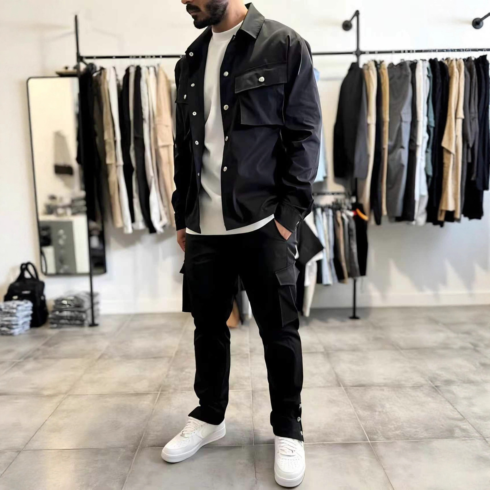Jacket Mens Fashion - Mode heren casual tooling multi-pocket jas