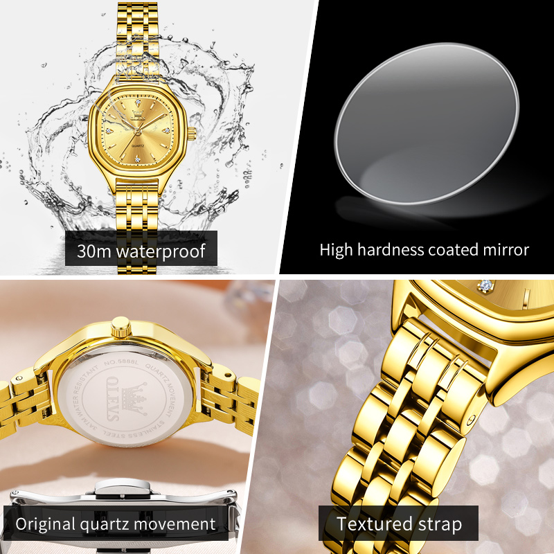 OLEVS 5888 Dameshorloges Goud  - Mens Fashion Watch recensie en prijs