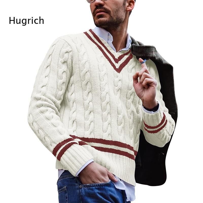 Modieuze heren trui met kleurb - Men'S Fashion V Neck Sweater recensie en prijs