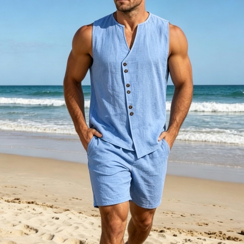 Heren eenvoudige effen linnen  - Linen Shirt Summer recensie en prijs